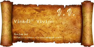 Vinkó Vivien névjegykártya